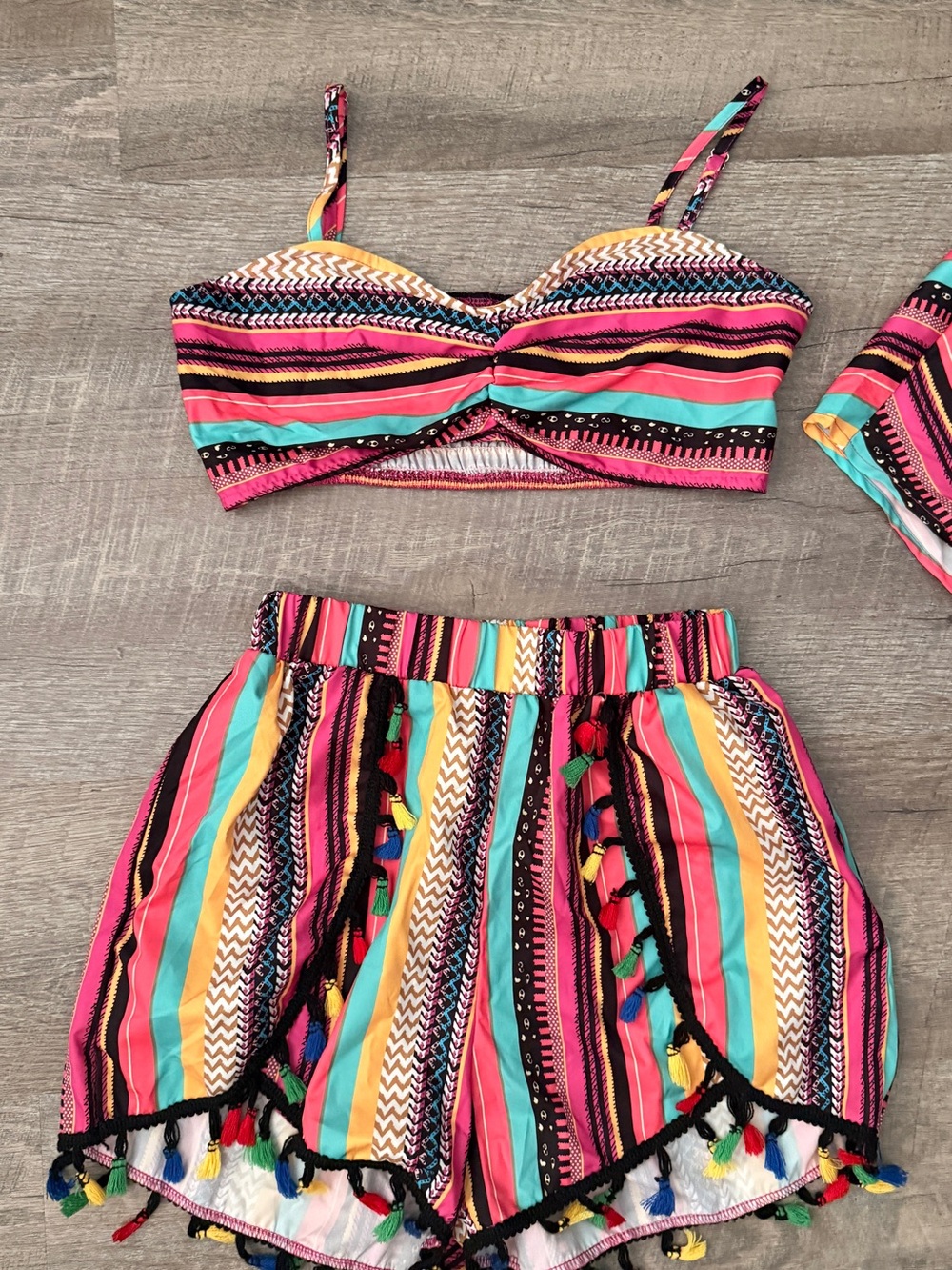 Women’s Striped Multicolor 3 Piece Vacation Set - Picture 7 of 9